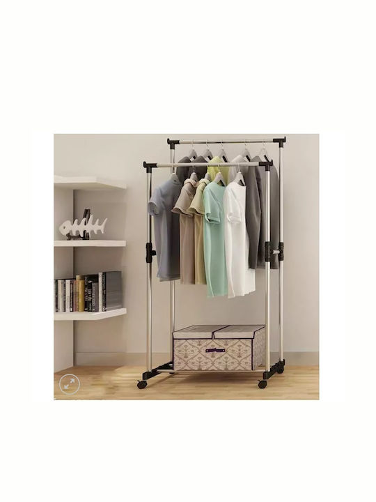 Rollbar Kleiderständer Teleskopisch Silber 72x45x160cm