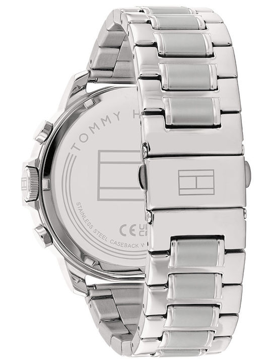 Tommy Hilfiger Luca Men's Watch 50mm Chronograph Battery with Silver Metal Bracelet