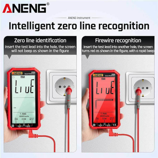 Aneng Aneng 620A Ψηφιακό Πολύμετρο True RMS με Buzzer με Μέτρηση AC / DC / Θερμοκρασίας True RMS