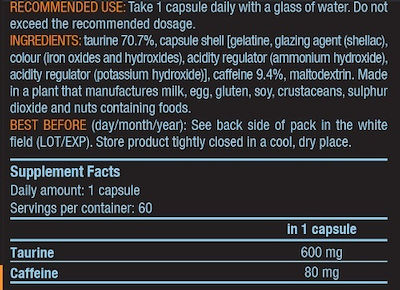 Biotech USA Caffeine & Taurine 60 Mützen