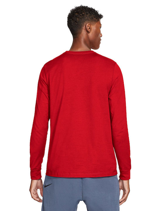 Nike Sportswear Club Ανδρική Αθλητική Μπλούζα Μακρυμάνικη Κόκκινη