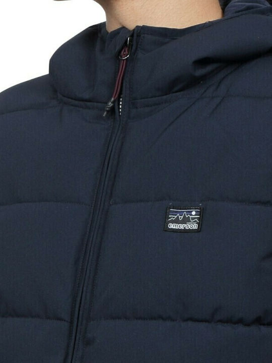 Ärmellos Jacke Puffer Wasserdicht und Winddicht Marineblau
