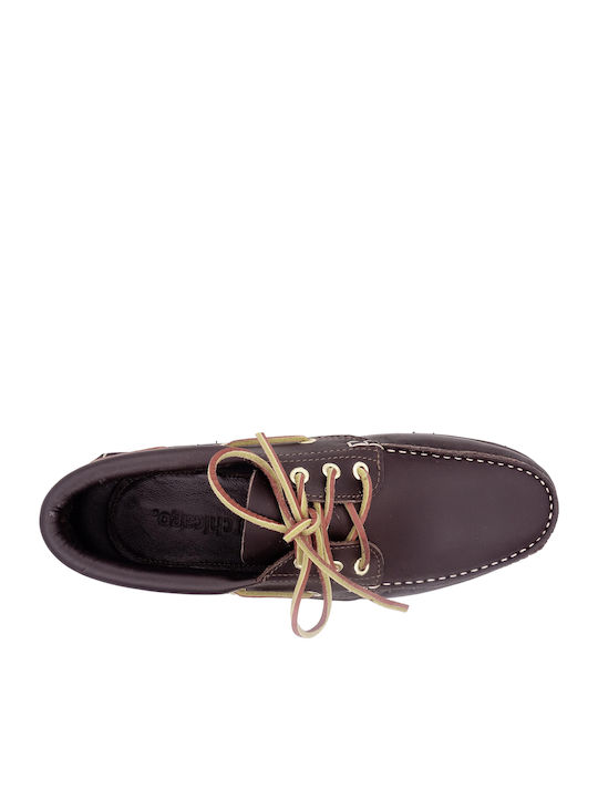 842 Δερμάτινα Ανδρικά Boat Shoes σε Καφέ Χρώμα