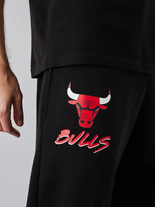 New Era NBA Script Chicago Bulls Мъжки спортни панталони с ластик Черно