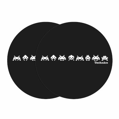 Magma Slipmat από Τσόχα Technics Space Invaders 2τμχ σε Μαύρο Χρώμα