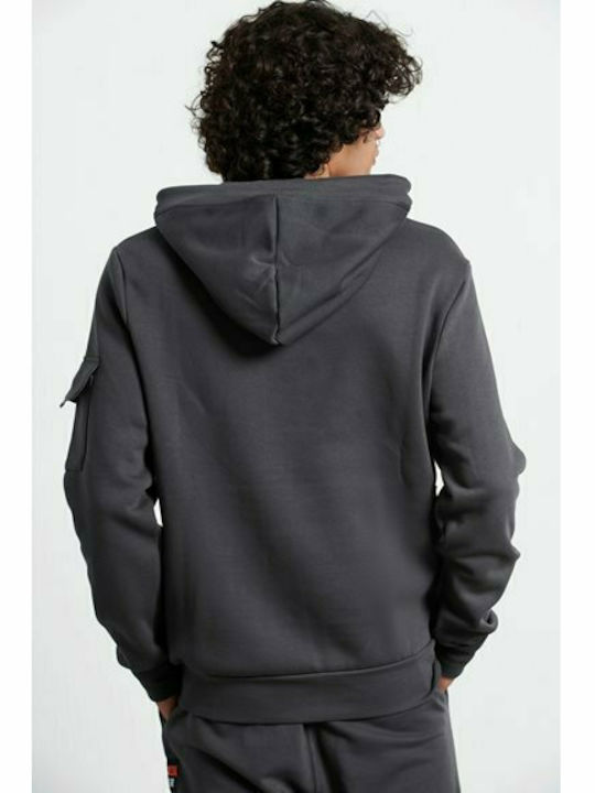 BodyTalk Men's Sweatshirt with Hood and Pockets Coal