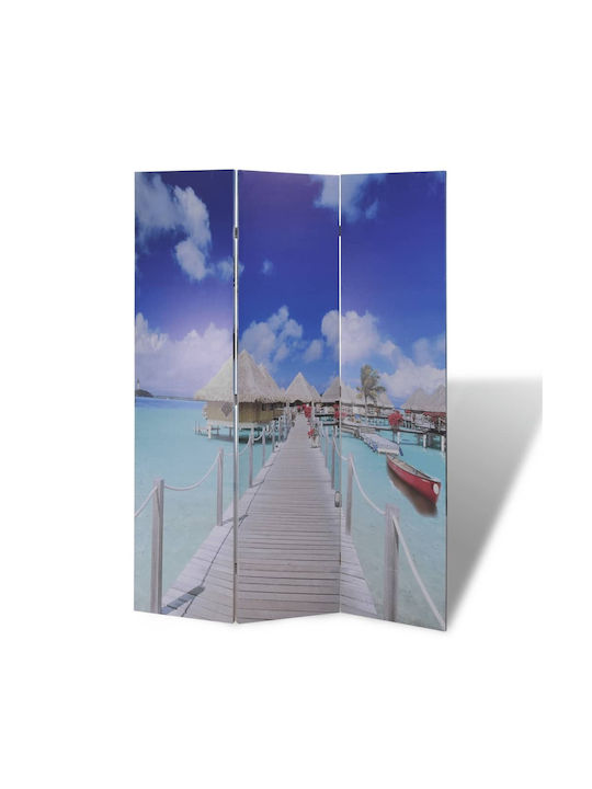 vidaXL Dekorativer Paravent Segeltuch mit 3 Blättern 120x170cm