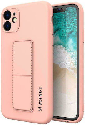 Wozinsky Kickstand Flexible Silicone Back Cover Pink (Galaxy A22 5G)