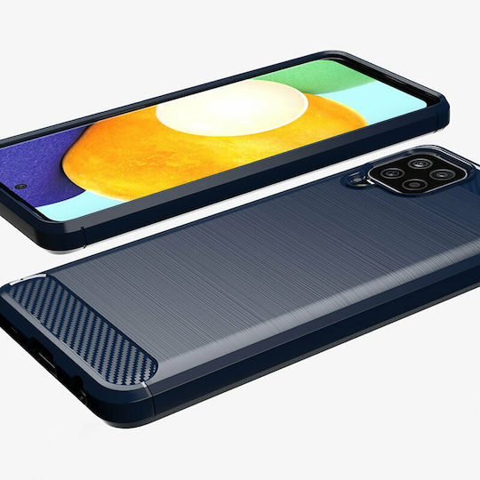 Hurtel Carbon Back Cover Silicone Blue (Galaxy A22 4G)