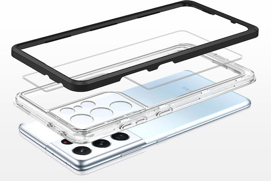 Hurtel Clear 3in1 Back Cover Σιλικόνης Μαύρο (Galaxy S22 Ultra 5G)