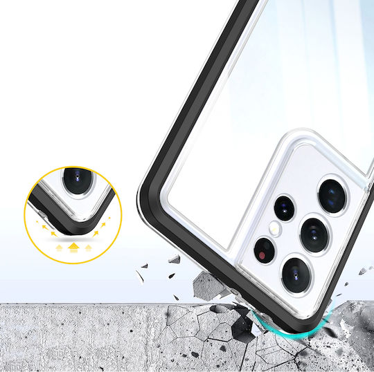 Hurtel Clear 3in1 Back Cover Σιλικόνης Μαύρο (Galaxy S22 Ultra 5G)