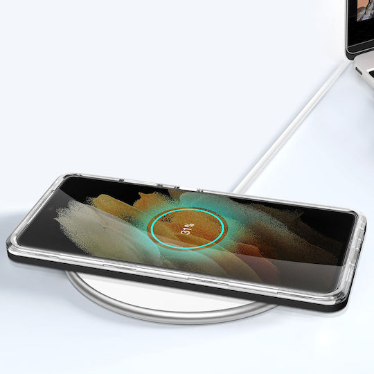 Hurtel Clear 3in1 Back Cover Σιλικόνης Μαύρο (Galaxy S22 Ultra 5G)