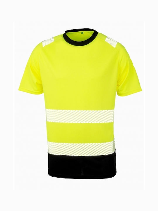 Result Work Polo Shirt Yellow with Reflective Tapes Recycled