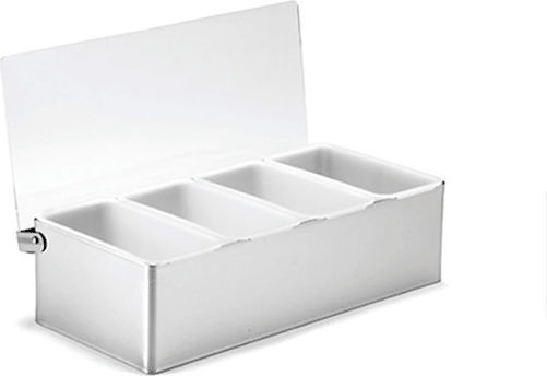 Dianomiki Metallic Condiment Dispenser with 6 Compartments with Dimension 46x14x10cm