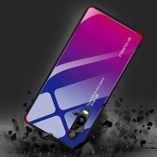 Hurtel Gradient Glass Back Cover Πλαστικό Ροζ (Huawei P30 Pro)