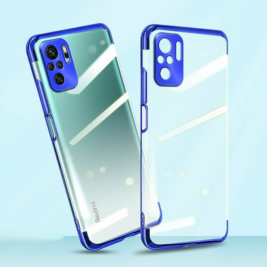 Hurtel Electroplating Back Cover Silicon 0.3mm Transparent / Albastru (Redmi Note 10 5G / Poco M3 Pro)