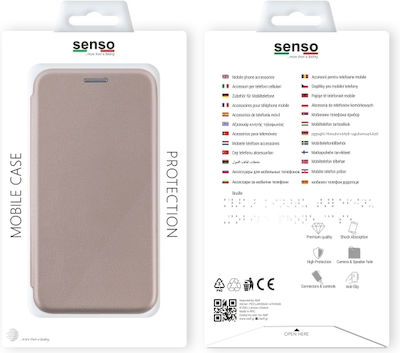 Senso Oval Stand Carte Piele artificială Aur (Galaxy A40) SEOVSAMA40G