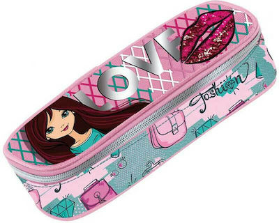 Graffiti Fabric Pencil Case Fashion Girl with 1 Compartment Multicolour