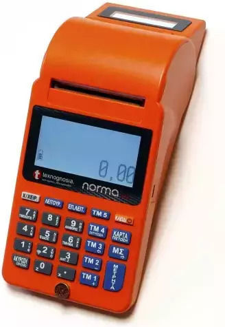 Norma Eco Wifi Tragbare Registrierkasse mit Batterie in Orange Farbe