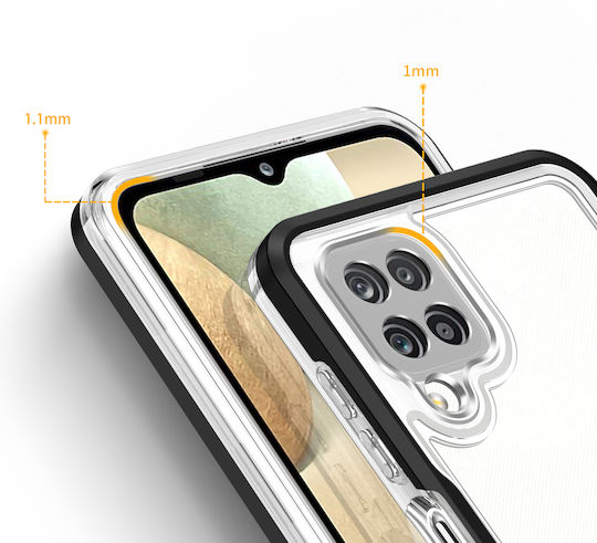 Hurtel Clear 3in1 Back Cover Silicone 1.1mm Black (Galaxy A22 4G)