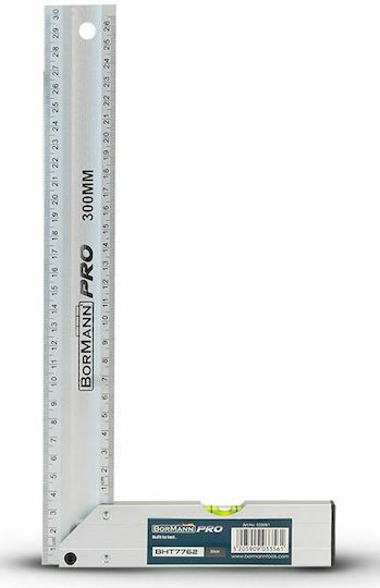 Bormann Pro BHT7762 Carpenters Aluminum Angle Ruler with Spirit Level 30cm