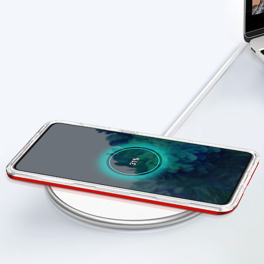 Hurtel Clear 3in1 Back Cover Silicon 1.1mm Roșu (Galaxy S21+ 5G)