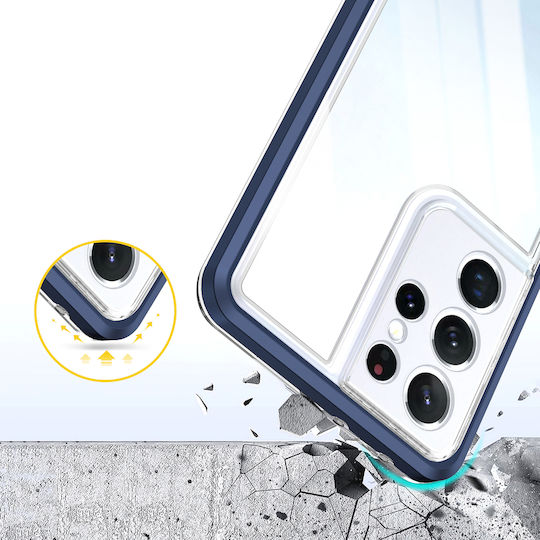 Hurtel Clear 3in1 Back Cover Σιλικόνης 1.1mm Μπλε (Galaxy S22 Ultra 5G)