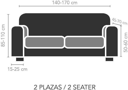 Mc Decor Akari Elastic Cover for Two Seater Sofa Green 140εκ. 1pcs MCL.EL.AKARI.DI-PRASINO