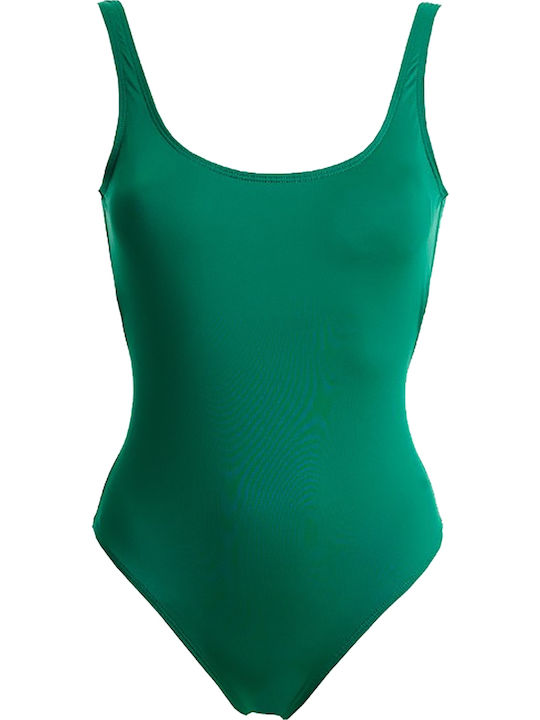 One-Piece Swimsuit with Padding & Open Back Green