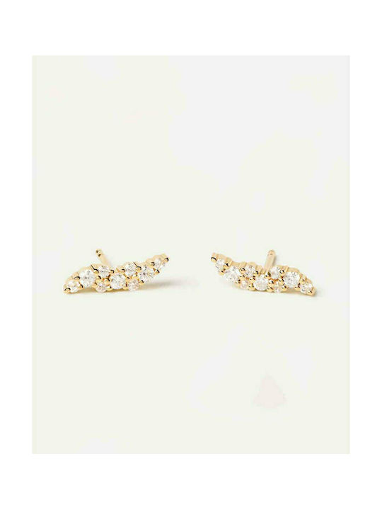 P D Paola Juno Earrings made of Silver Gold Plated with Stones