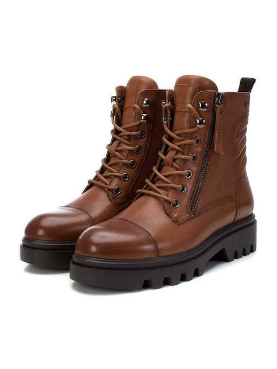 Leder Stiefeletten Damen Tabac Braun
