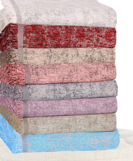 Mc Decor Zen Ριχτάρι Πολυθρόνας Chenille 180x180εκ. Τιρκουάζ