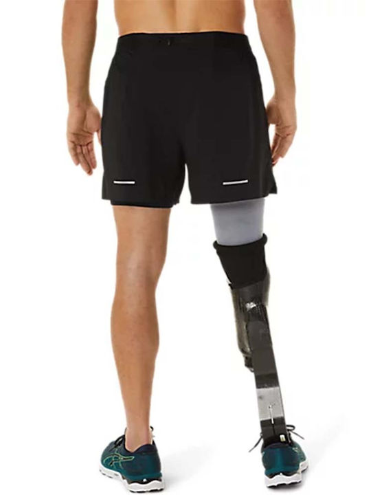 ASICS Road 2-n-1 5in 2 in 1 Αθλητική Ανδρική Βερμούδα Μαύρη