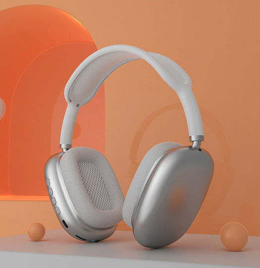 P9 Bluetooth Wireless Over Ear Headphones with 5 hours of Operation Silver