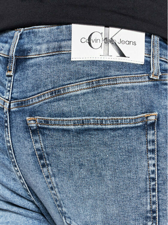 Men's Elastic Jeans Pants with Slim Tapered Fit Denim Medium