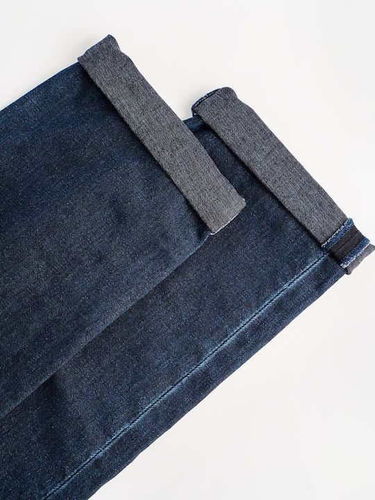 Simon Herren Jeanshose Elastisch mit Slim Passform Marineblau