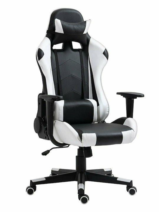 ArteLibre Navan Καρέκλα Gaming Δερματίνης με Ρυθμιζόμενα Μπράτσα Λευκό/Μαύρο