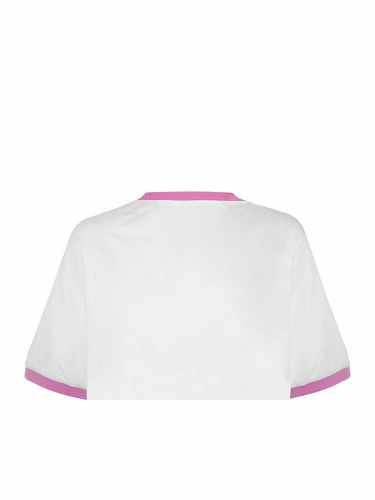 Γυναικείο Αθλητικό Crop Top Κοντομάνικο Λευκό