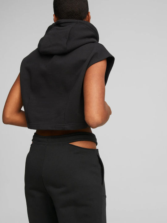 Dare To Women's Athletic Crop Top Sleeveless Black