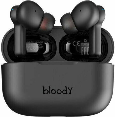 A4Tech M30 In-ear Bluetooth Handsfree Ακουστικά με Αντοχή στον Ιδρώτα και Θήκη Φόρτισης Μαύρα