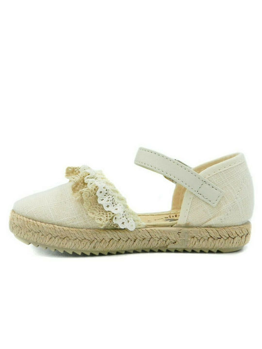 Vulladi Παιδικές Espadrilles mit verstellbarer Metallschließe Beige