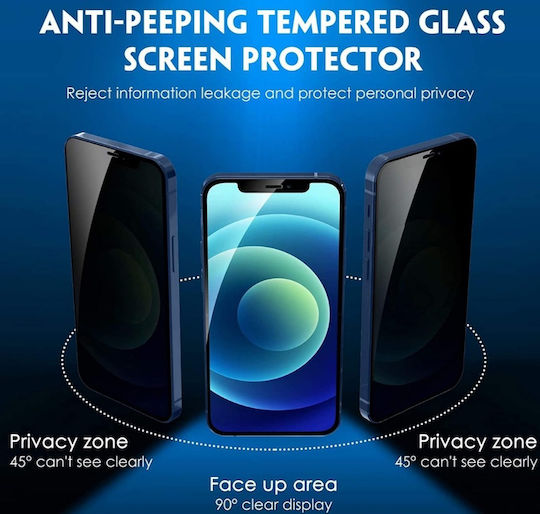 Privacy Full Face Tempered Glass Μαύρο (iPhone 13 Pro Max)
