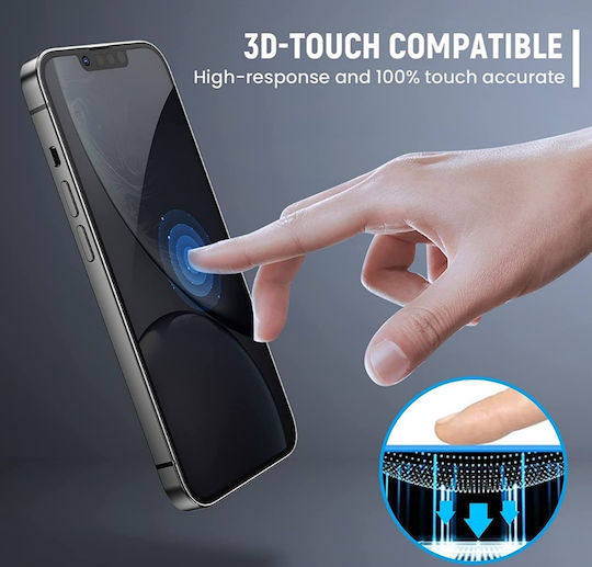 Privacy Full Face Tempered Glass Μαύρο (iPhone 13 Pro Max)