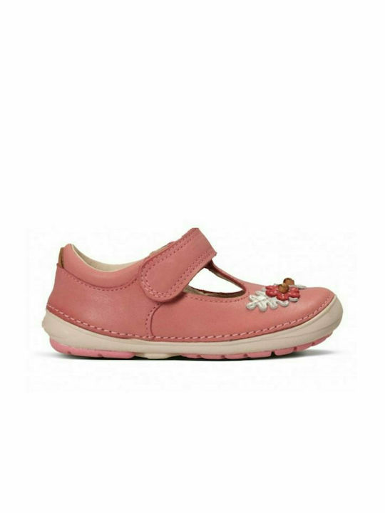 Clarks Balerini copii Anatomic cu închidere Hoop & Loop Piele Roz Mini Blossom