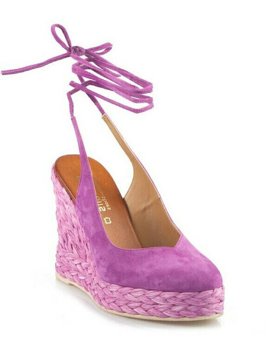 Women's Suede Platform Espadrilles Purple Total