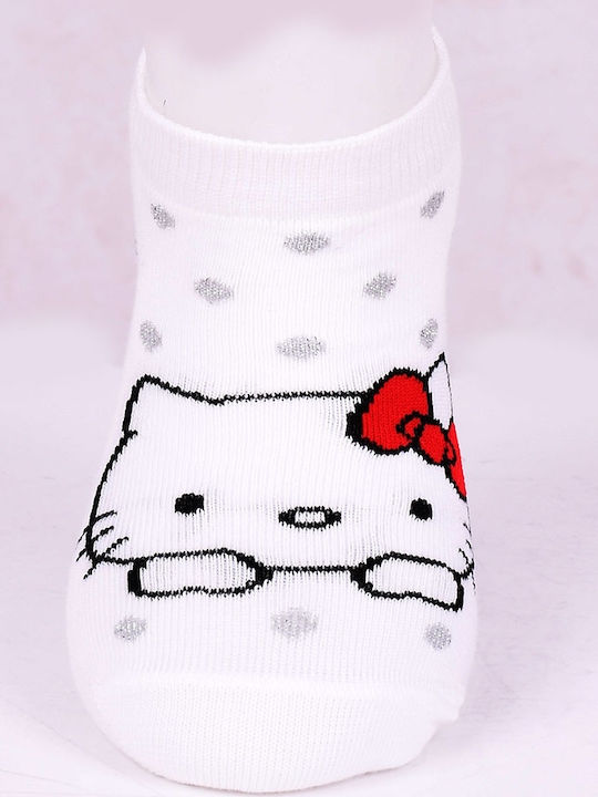 Like socks with hello kitty patterns 1 pair White