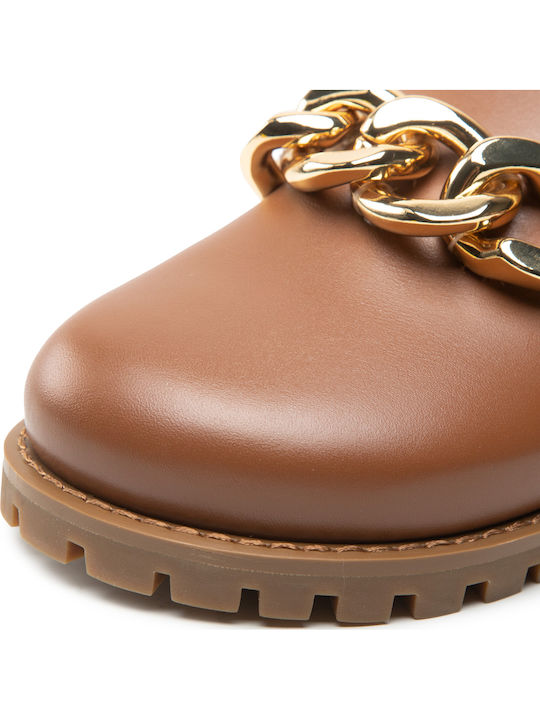 Scarlett Flat Δερμάτινα Mules σε Ταμπά Χρώμα