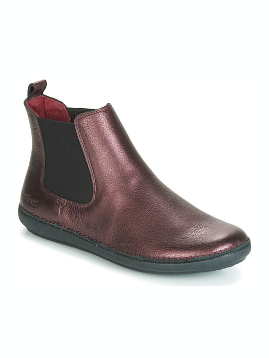 Kickers Cizme de gleznă pentru femei Burgundy