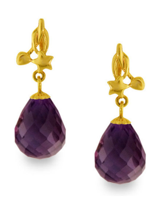 Margaritari Earrings Dangling made of Gold 18K with Diamond