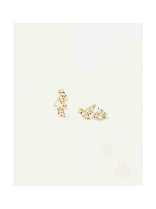 P D Paola Juno Earrings made of Silver Gold Plated with Stones